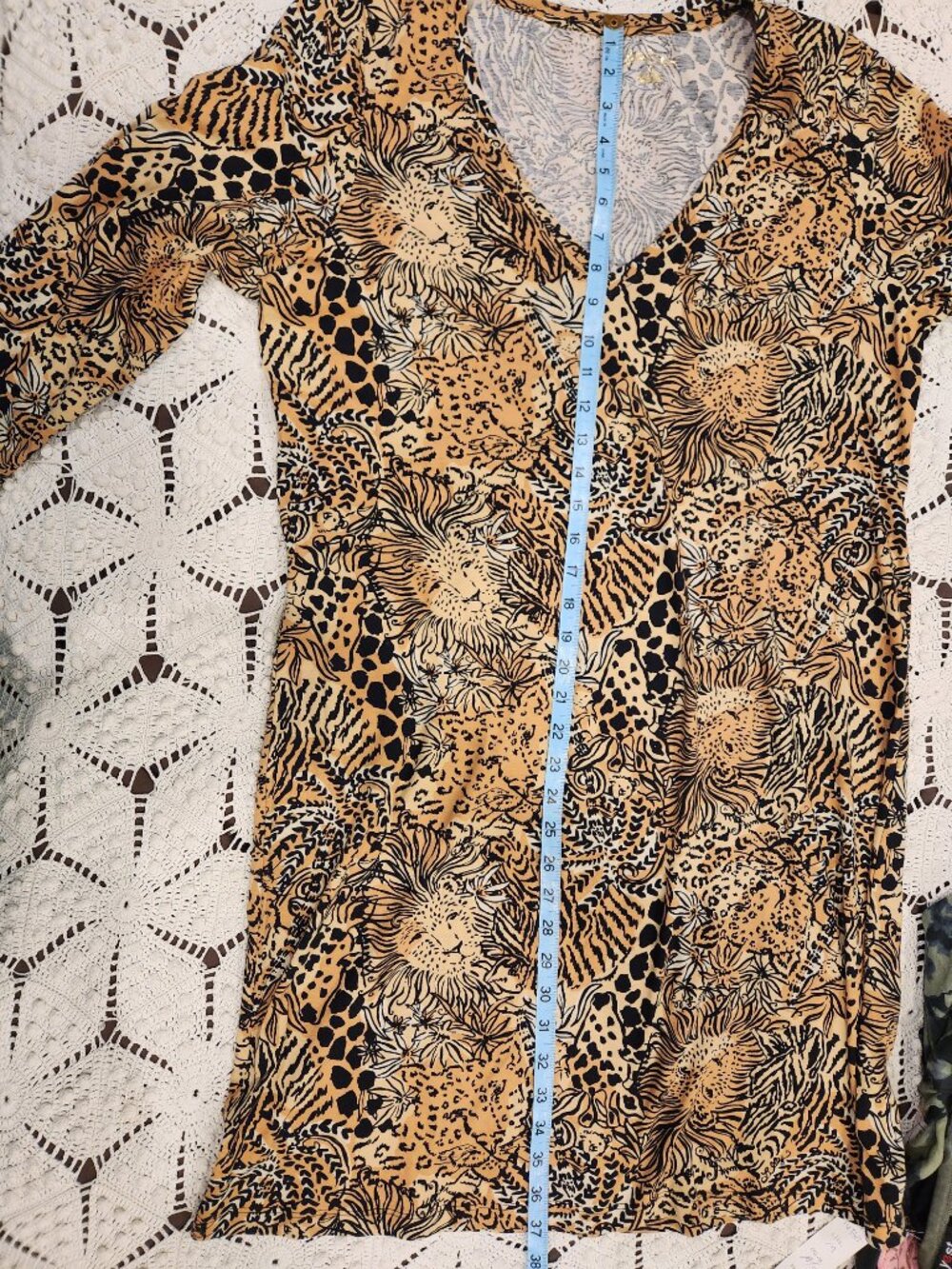 Animal Print LILLY PULITZER Long Sleeved DRESS Women's Size XL - Picture 6 of 8